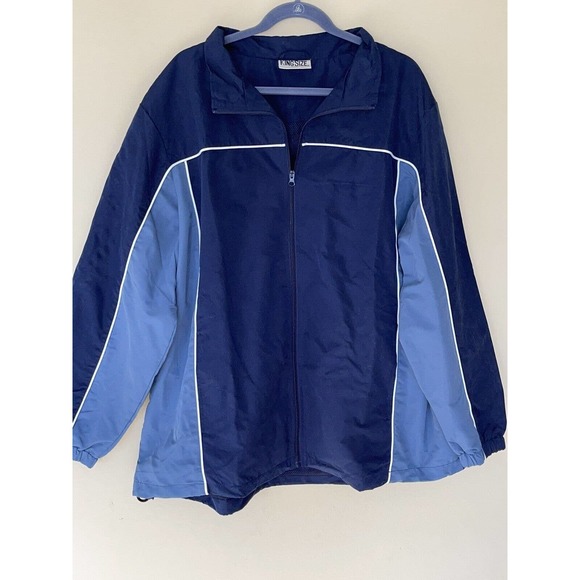 KingSize Big & Tall Mens Full-Zip Jacket No Hood Size 2XL Big Blue Two Toned - Picture 4 of 4